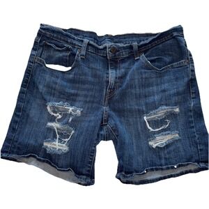 Levi Jean Shorts Red Label Wm. SZ 10 factory distressed
